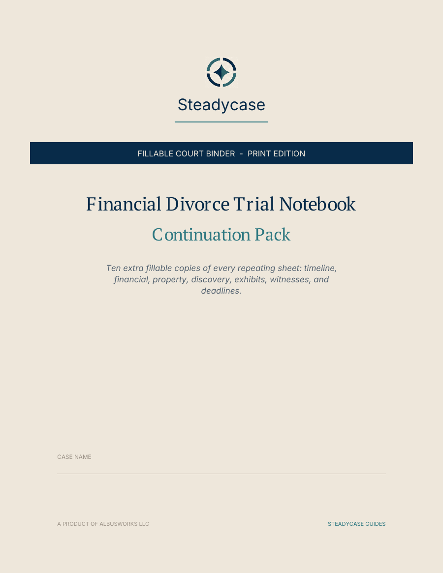 Financial Divorce Print Edition Continuation Pack cover